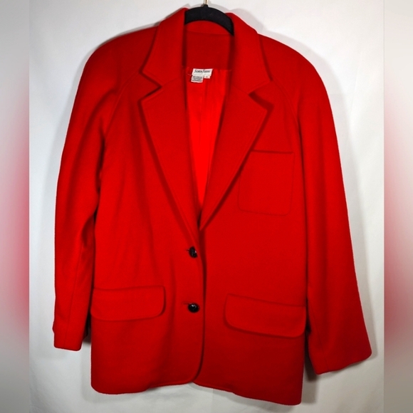Vintage Neiman Marcus 100% Cashmere Woman's Red Blazer Size Small - Picture 1 of 15